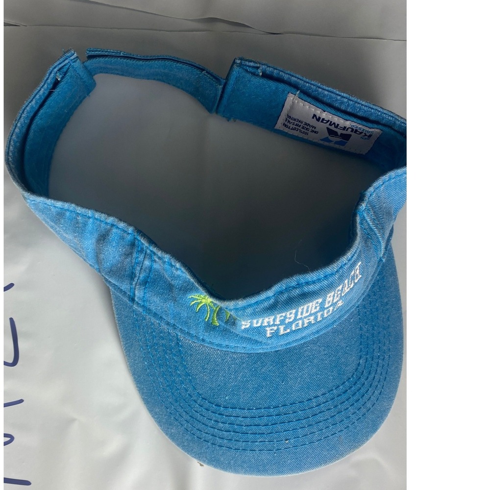 Kaufman Florida‎ Surfside Beach Denim Sun Visor Hat Blue Casual Adjustable